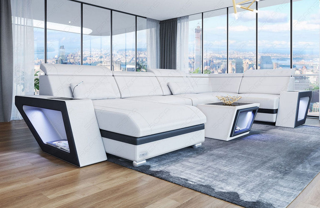 Mini Sofa Catania Eleganz U-Form aus Leder