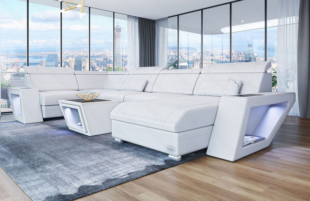 Mini Sofa Catania Eleganz U-Form aus Leder