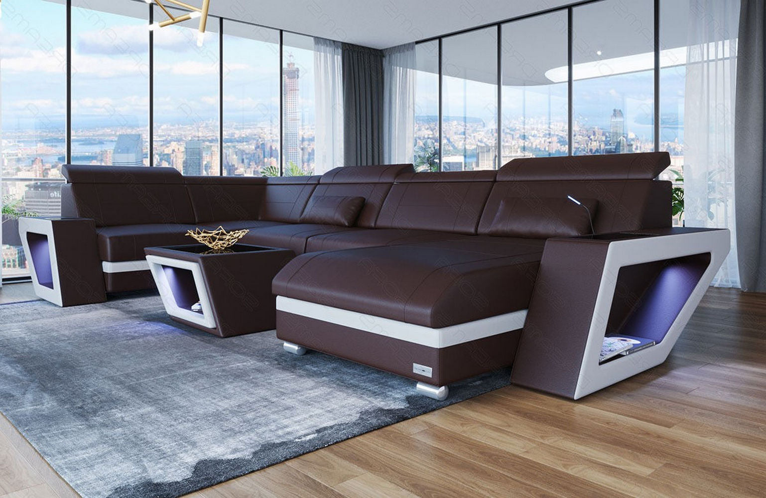 Leder Wohnlandschaft Catania – Modern & Bequem