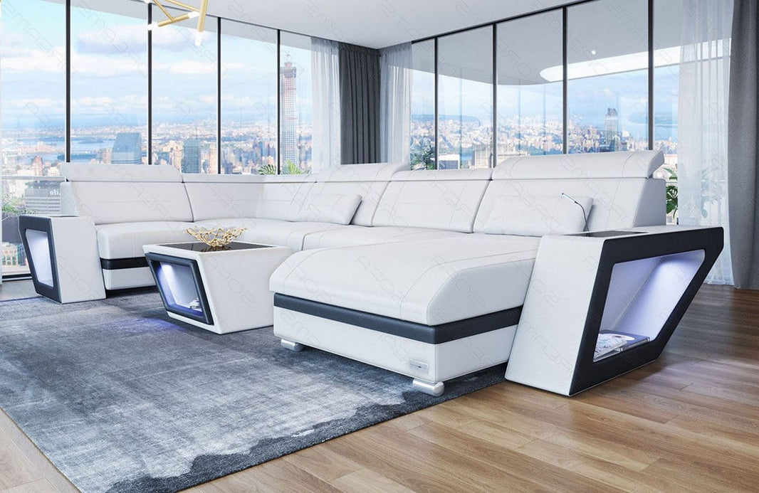 Leder Couch Catania U-Form