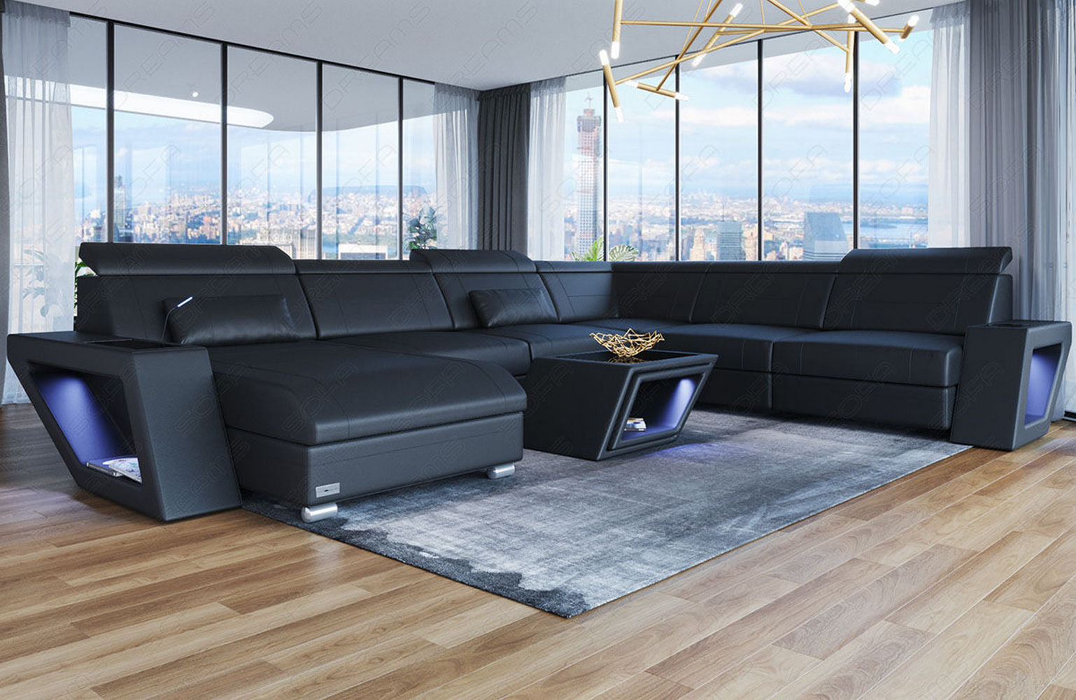 XXL Wohnlandschaft Catania – Leder & Komfort