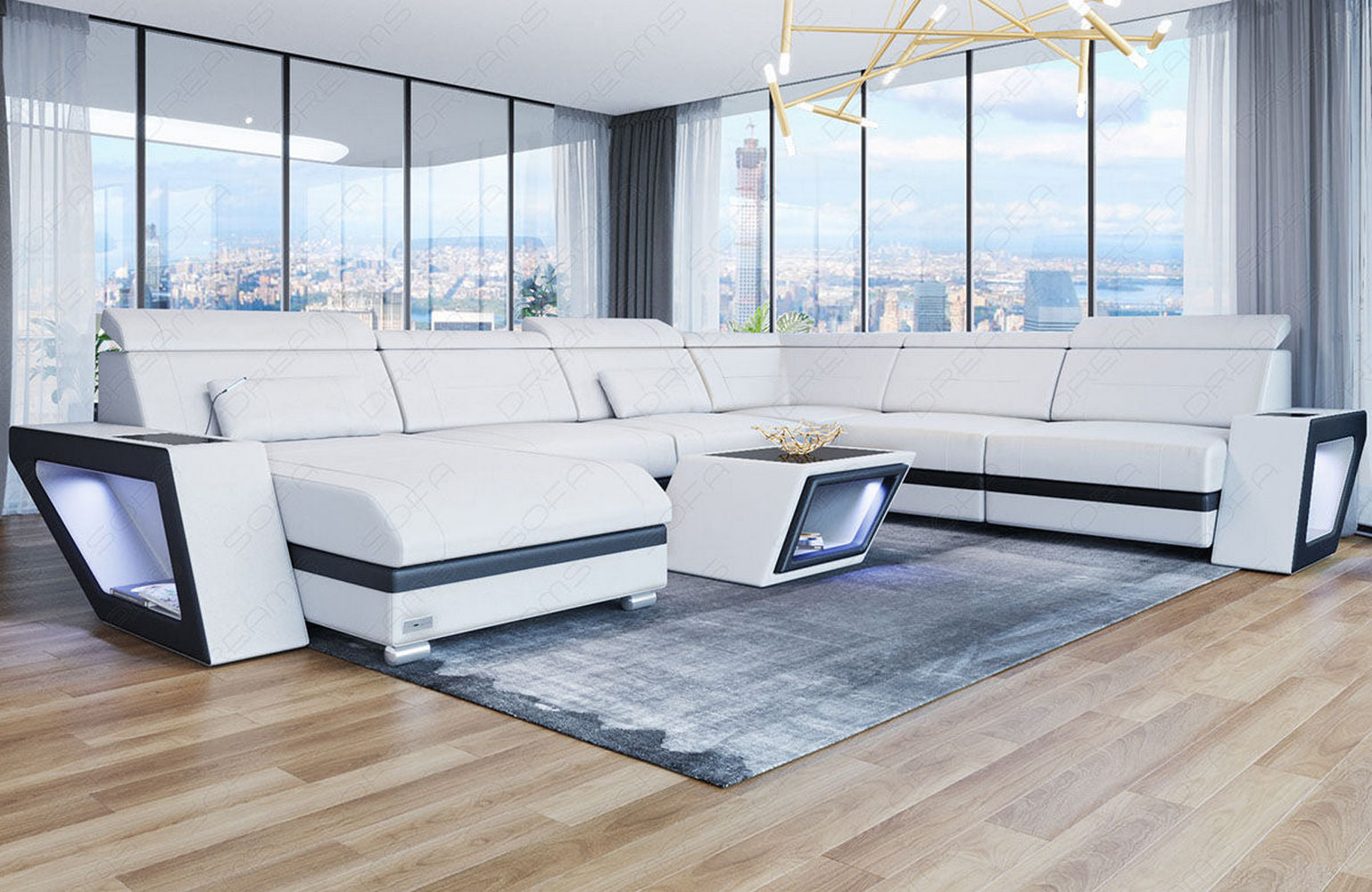 XXL Wohnlandschaft Catania – Leder & Komfort