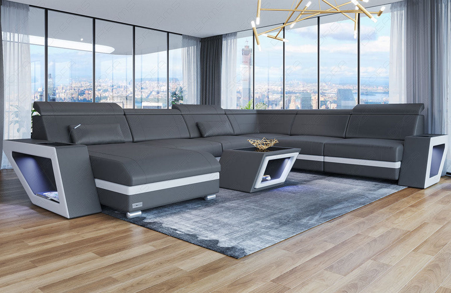 XXL Wohnlandschaft Catania – Leder & Komfort