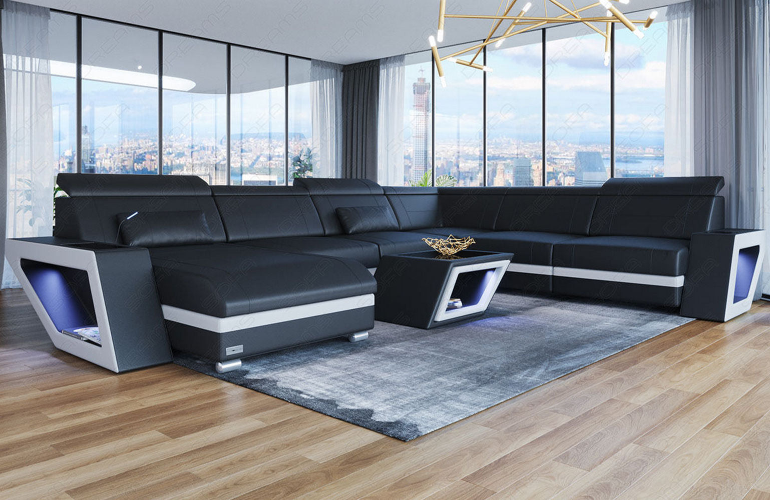 XXL Wohnlandschaft Catania – Leder & Komfort