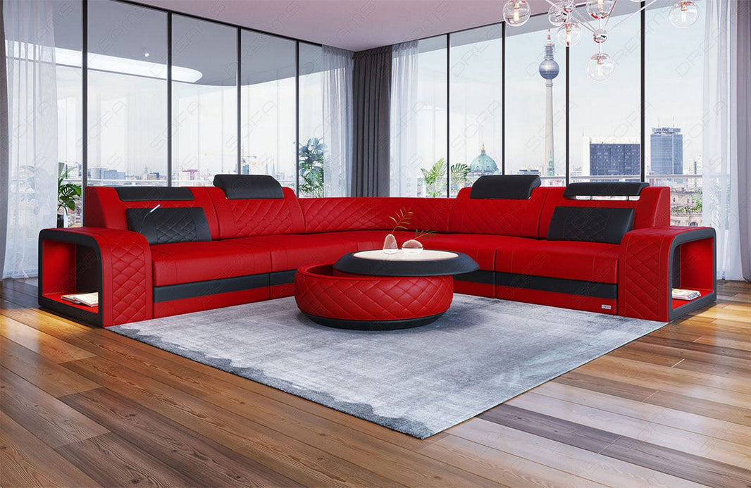 Mini Couch Foggia L Form in Leder