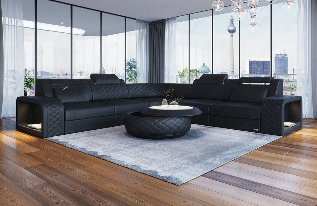 Couch Foggia L-Form in Leder