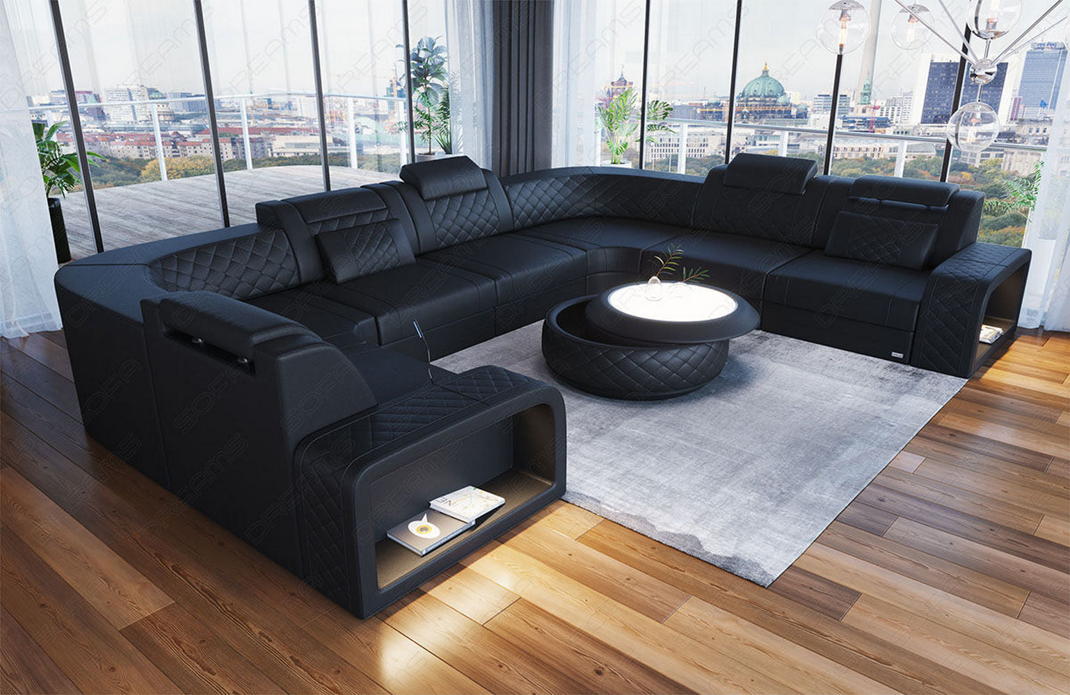 Mini Leder Wohnlandschaft Foggia – Modern und Komfortabel