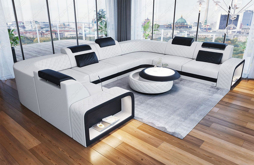 Mini Sofa Foggia U-Form aus Leder
