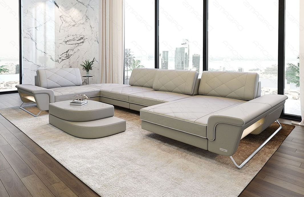 Leder Couch Bari U-Form