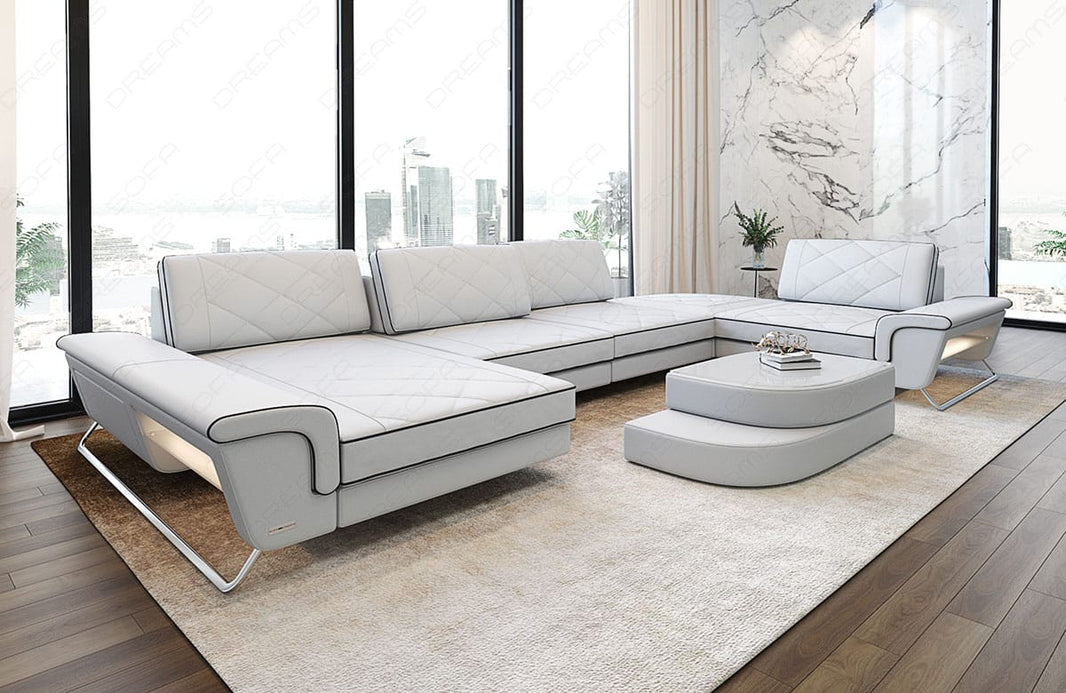 Leder Couch Bari U-Form