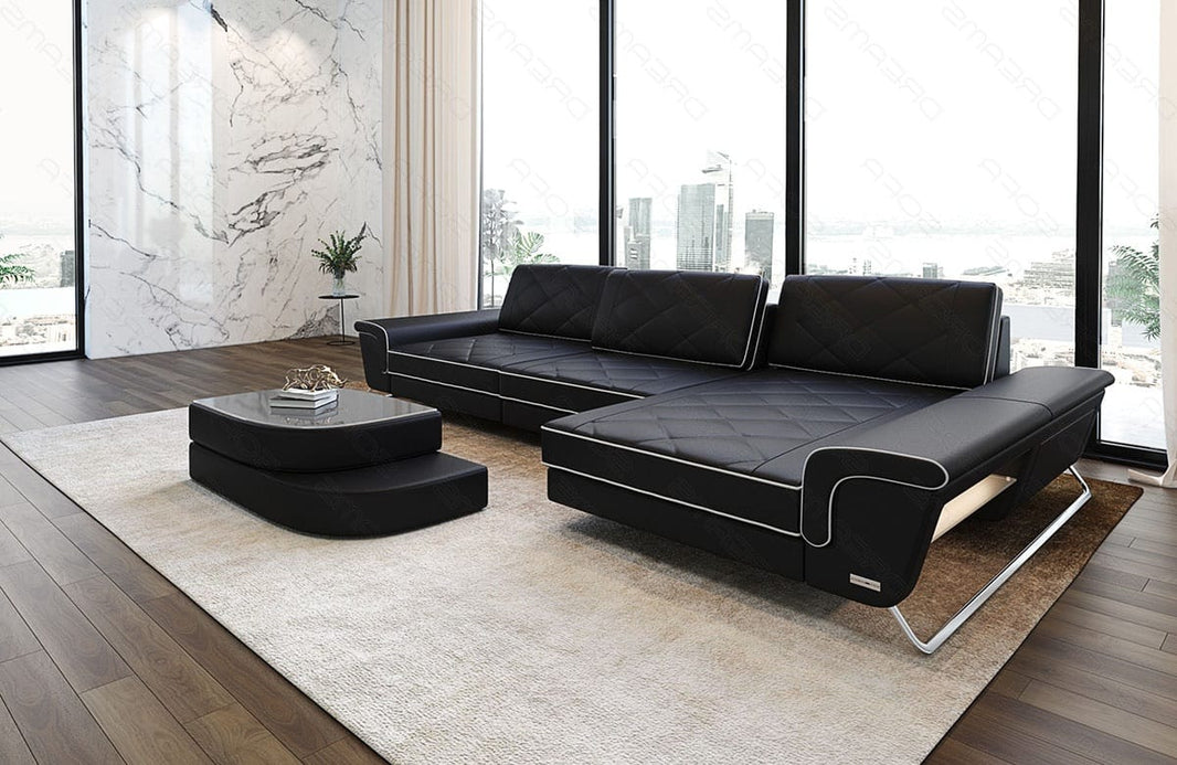 Ecksofa Bari Eleganz L-Form in Leder