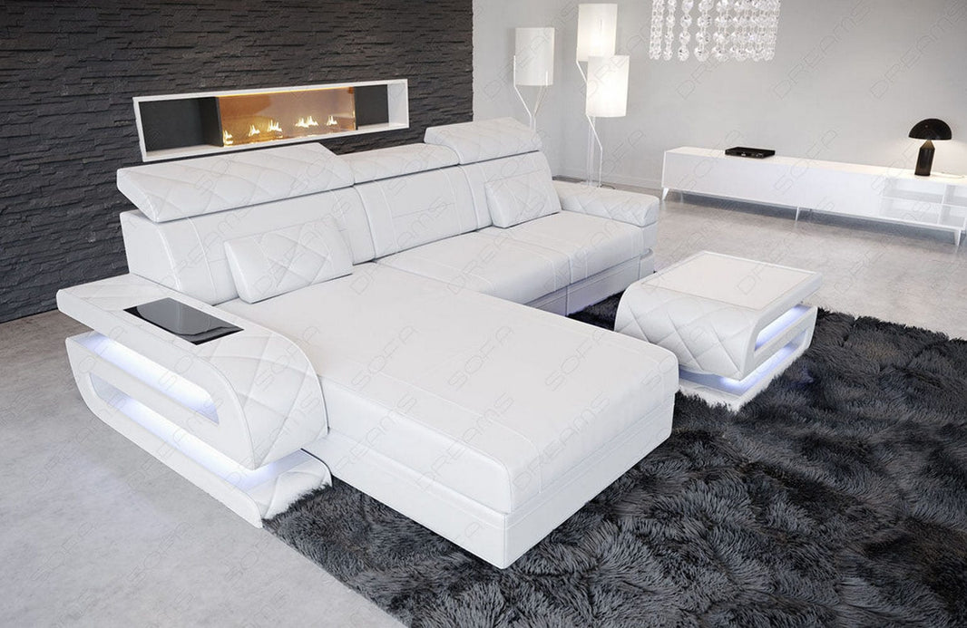 Mini Couch Bologna L-Form in Leder