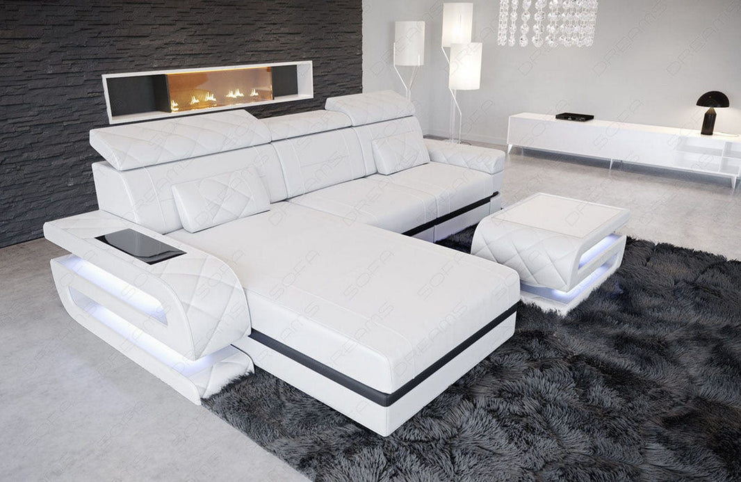 Mini Couch Bologna L-Form in Leder