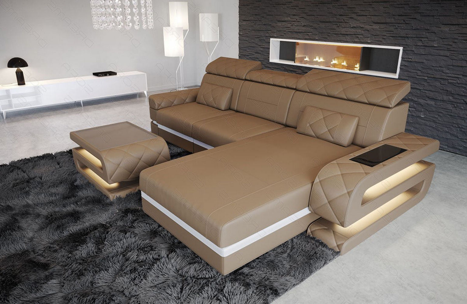 Ecksofa Bologna aus Leder – Luxus & Komfort