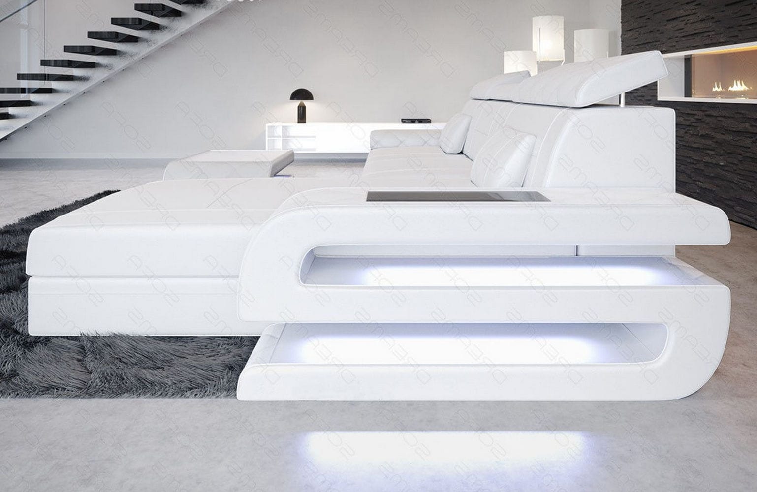 Ecksofa Bologna aus Leder – Luxus & Komfort weiß