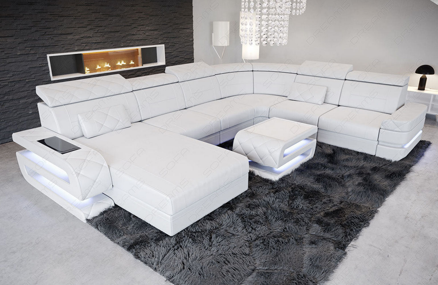 Mini XXL Leder Wohnlandschaft Bologna – Komfort & Stil