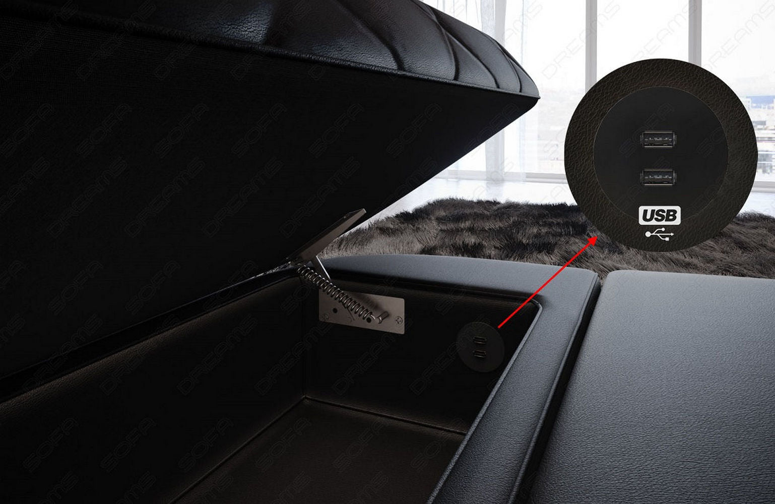 XXL Wohnlandschaft Bologna aus Leder – Luxuriös