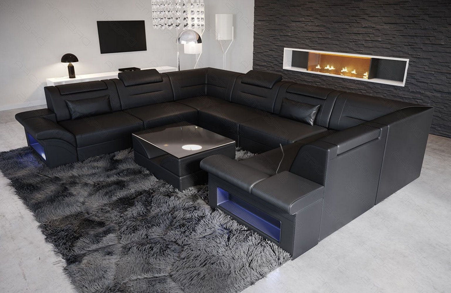 Mini Leder Wohnlandschaft Brianza – Modern