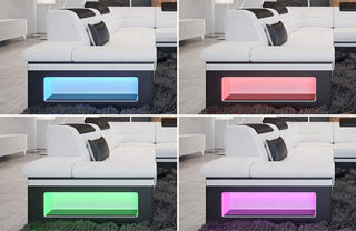 Mini Sofa Brianza U-Form aus Leder Schwarz