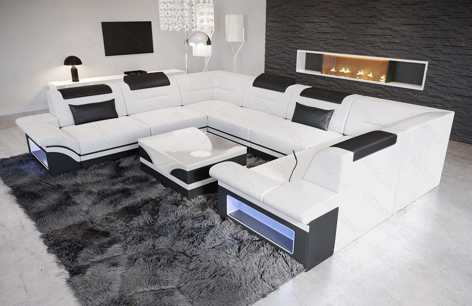 Mini Leder Wohnlandschaft Brianza – Modern