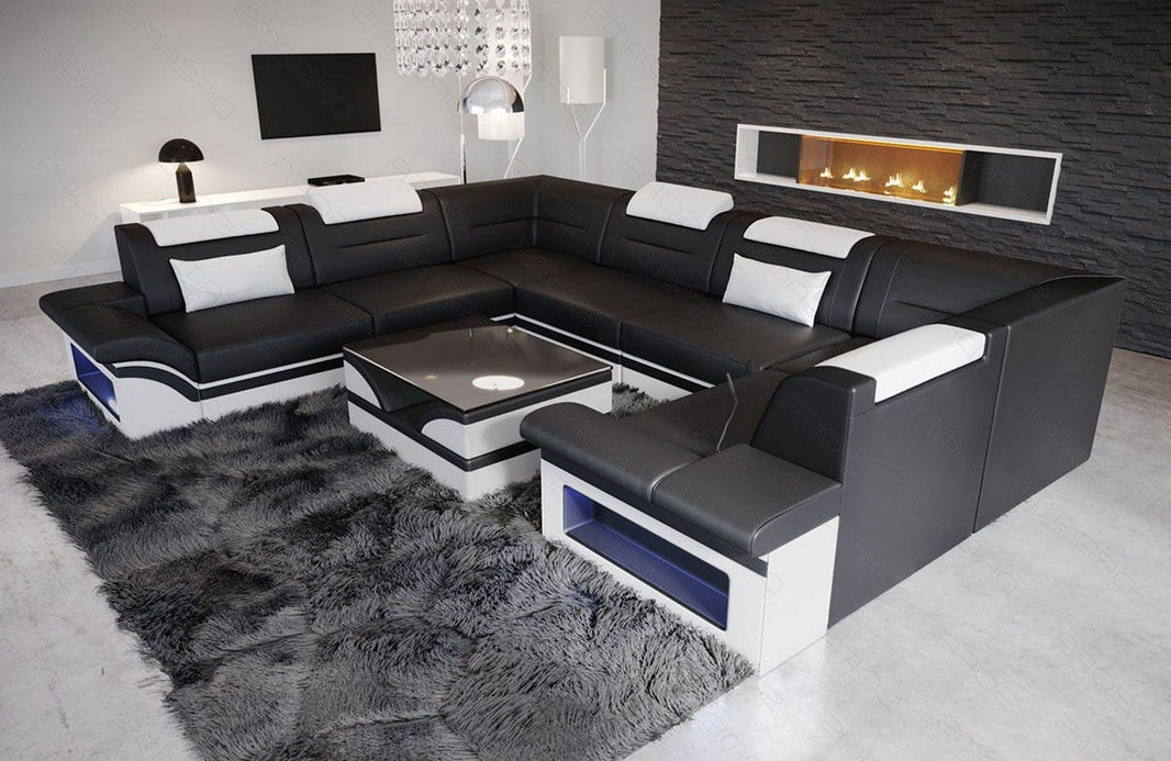 Sofa Brianza Luxurios U-Form in Leder
