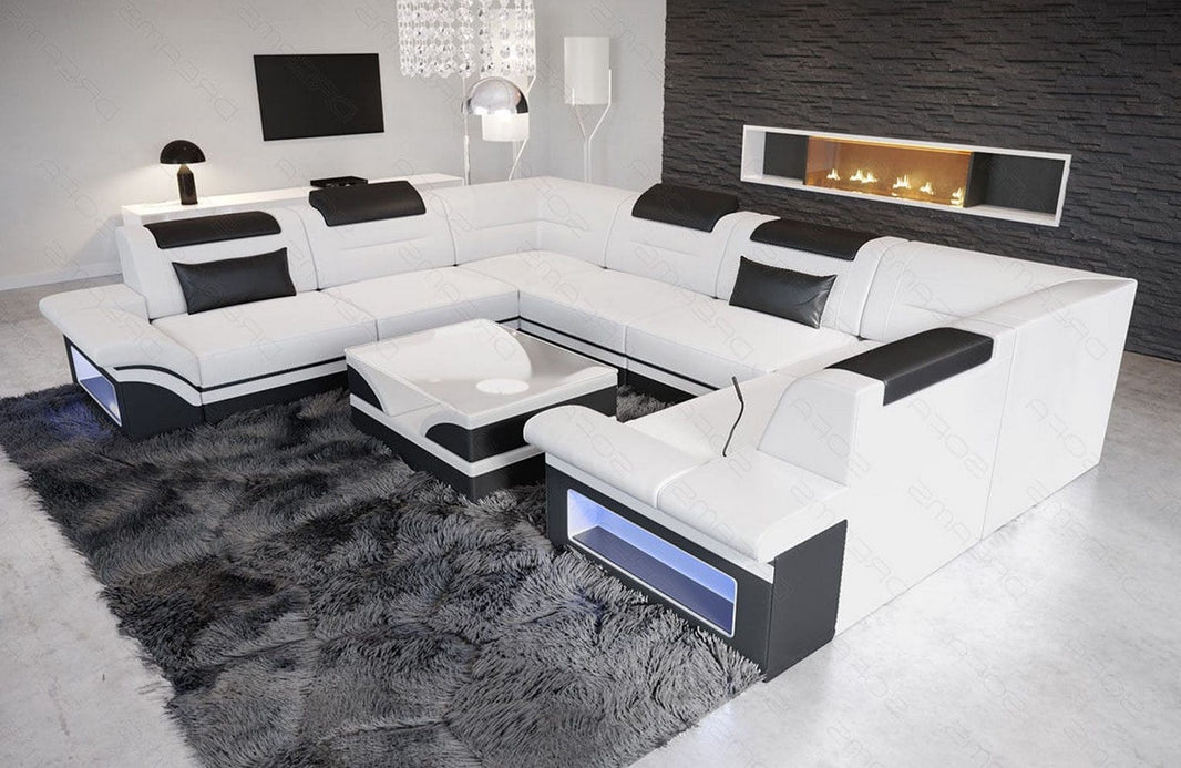 Sofa Brianza Luxurios U-Form in Leder