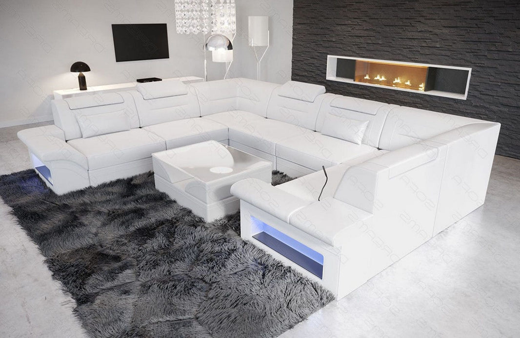 Sofa Brianza Luxurios U-Form in Leder