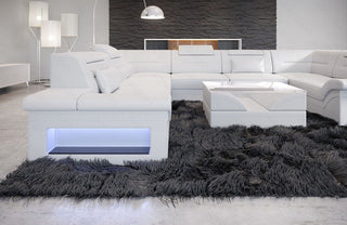 Sofa Brianza Luxurios U-Form in Leder weiß