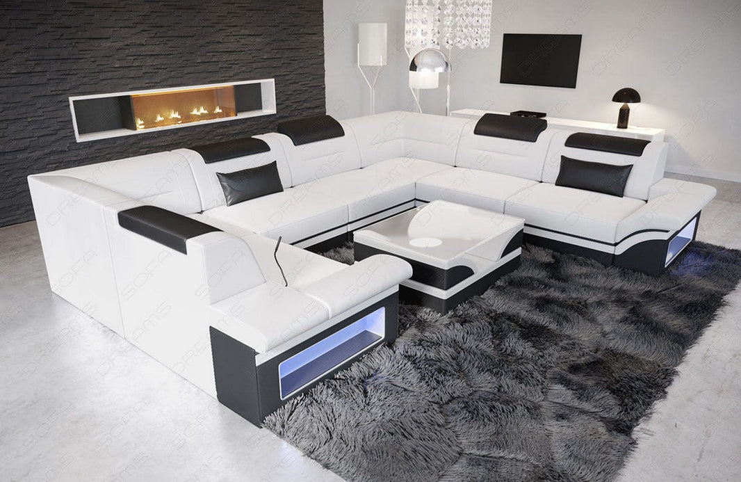 Sofa Brianza Luxurios U-Form in Leder