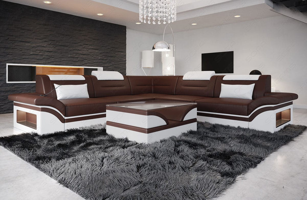 Ecksofa Brianza L-Form aus Leder