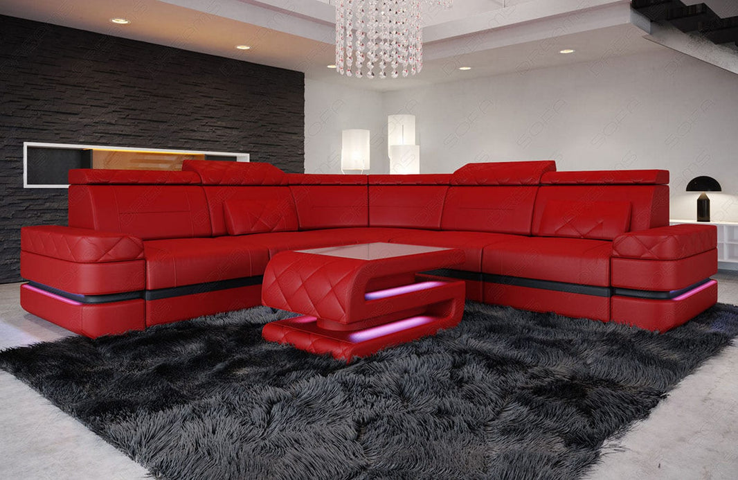 Ecksofa Positano L-Form in Leder