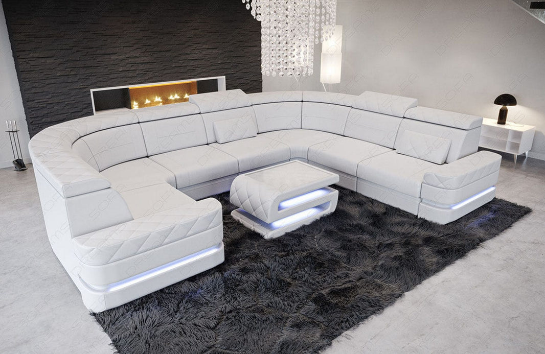 Mini Sofa Positano U-Form in Leder