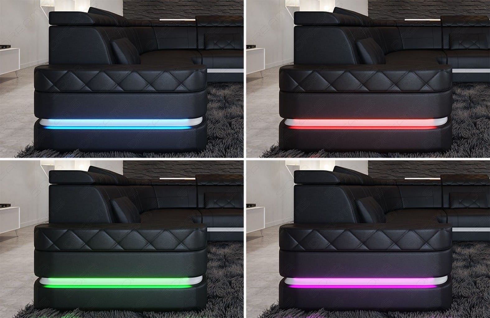 Leder Wohnlandschaft Positano – Stilvoll & Komfortabel schwarz