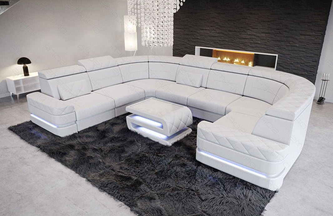 Leder Couch Positano U-Form