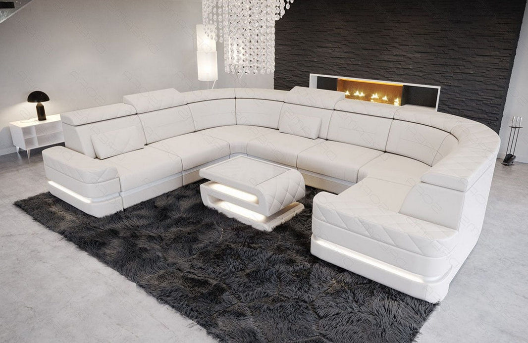Leder Couch Positano U-Form