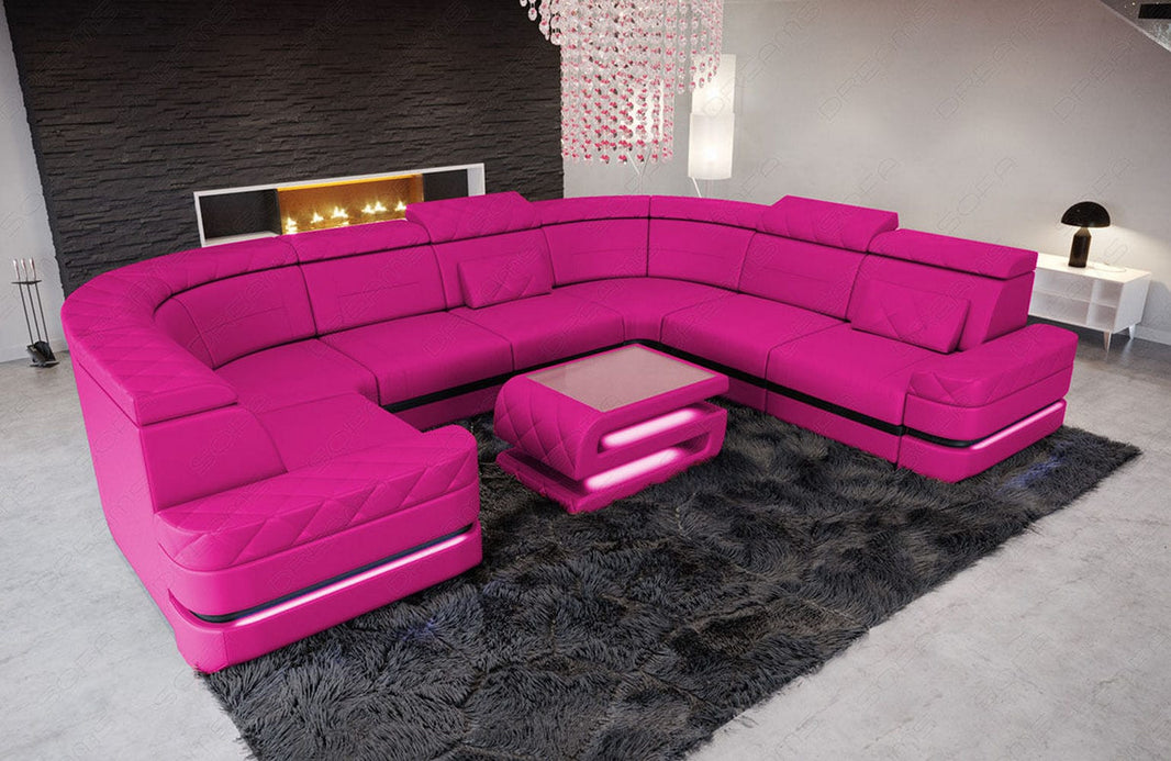 Leder Couch Positano U-Form