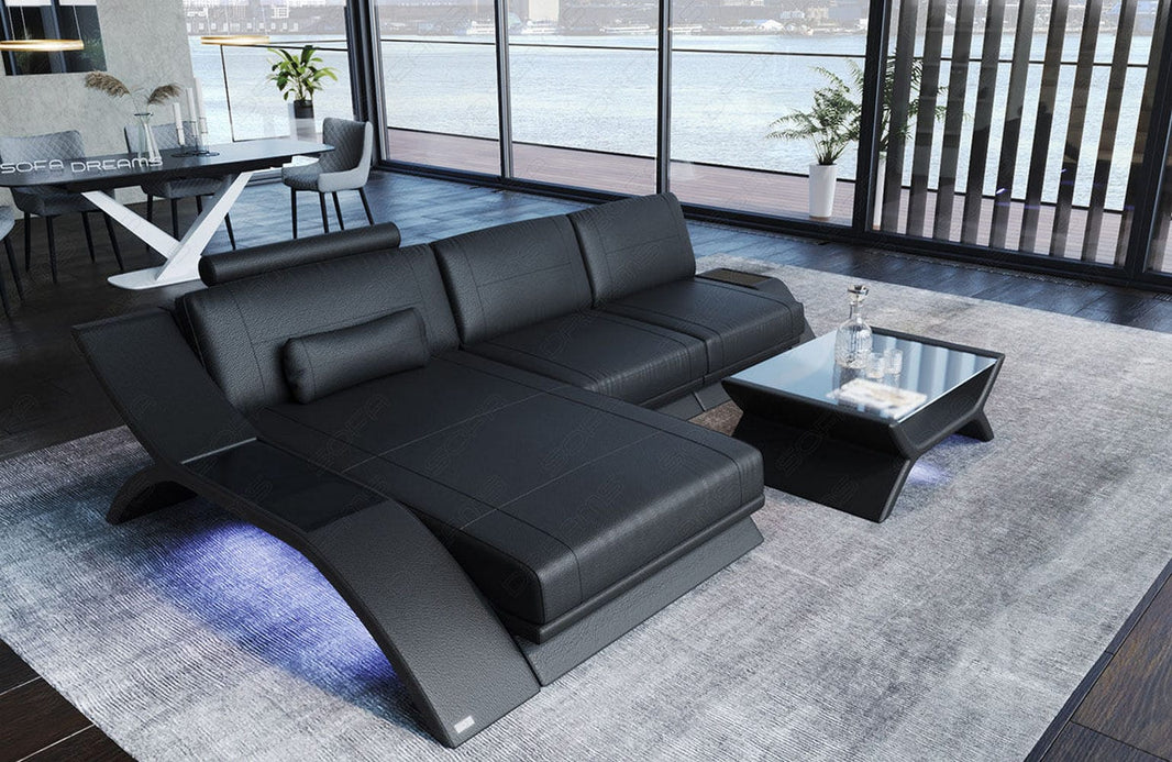 Couch Calabria L-Form in Leder