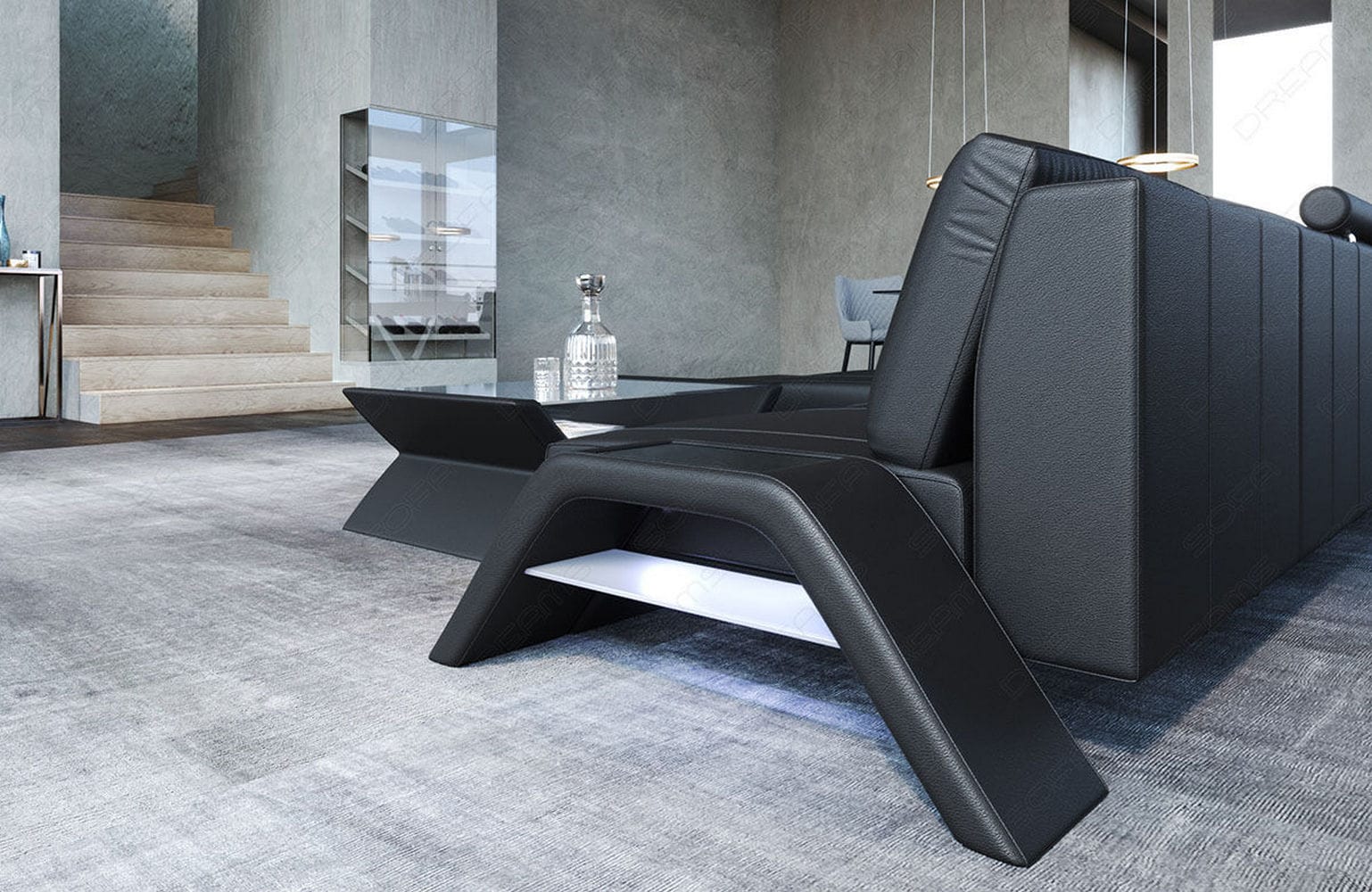 Ecksofa Calabria Leder – Komfort und Stil schwarz