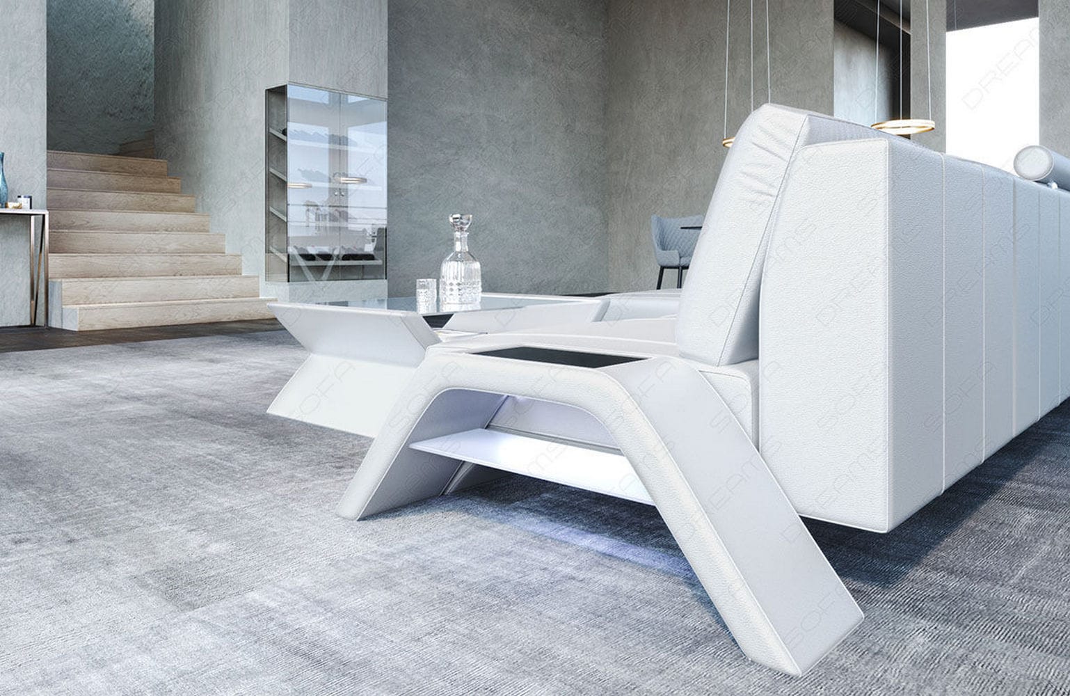 Ecksofa Calabria Leder – Komfort und Stil weiß
