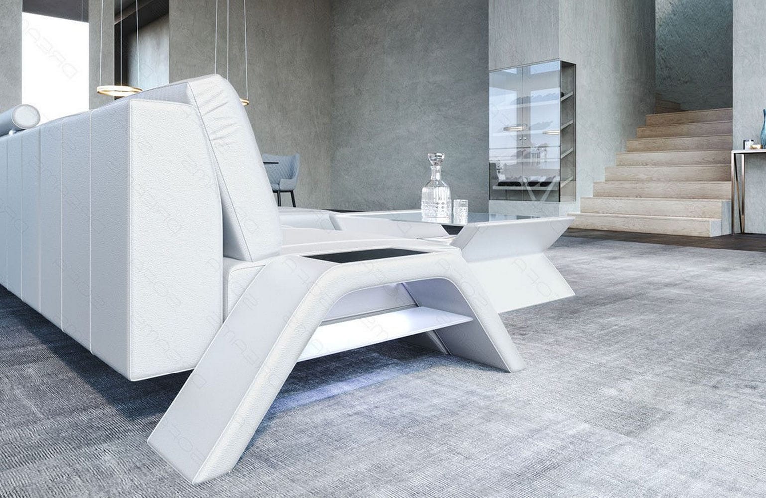 Ecksofa Calabria Leder – Komfort und Stil weiß