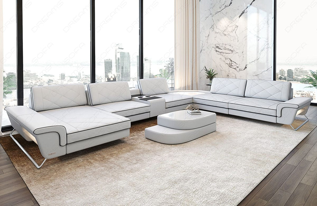 Wohnlandschaft Ferrara XXL U-Form in Leder