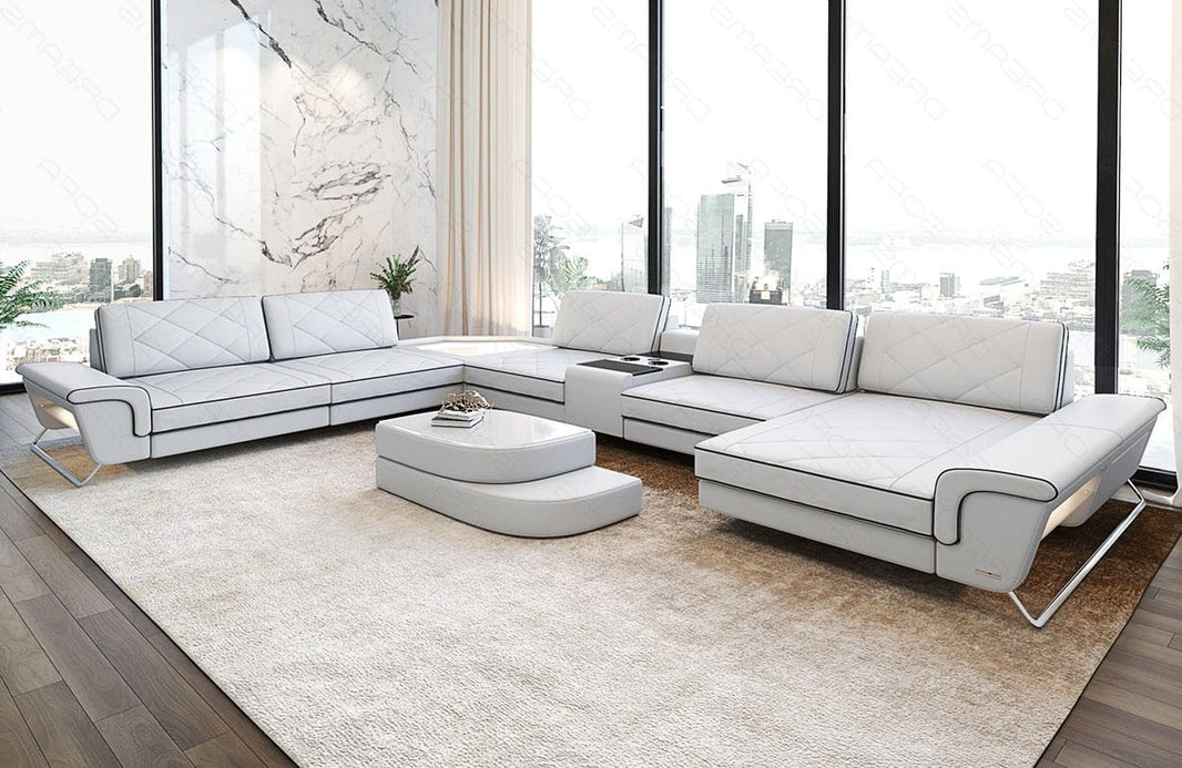 Wohnlandschaft Ferrara XXL U-Form in Leder