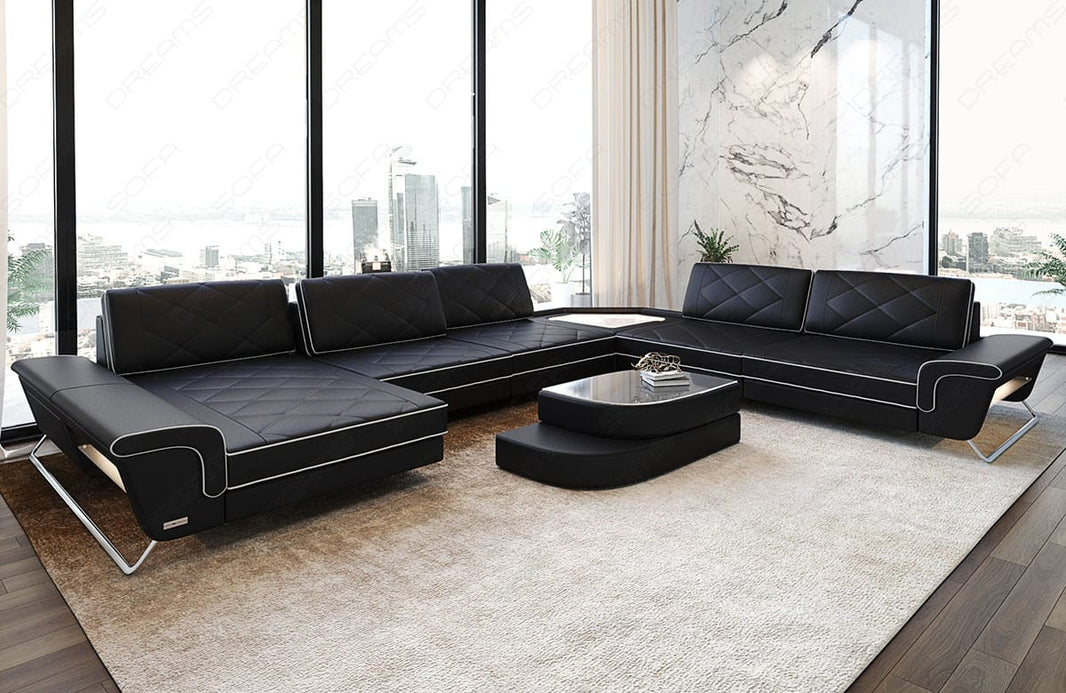 Wohnlandschaft Ferrara XXL U-Form in Leder