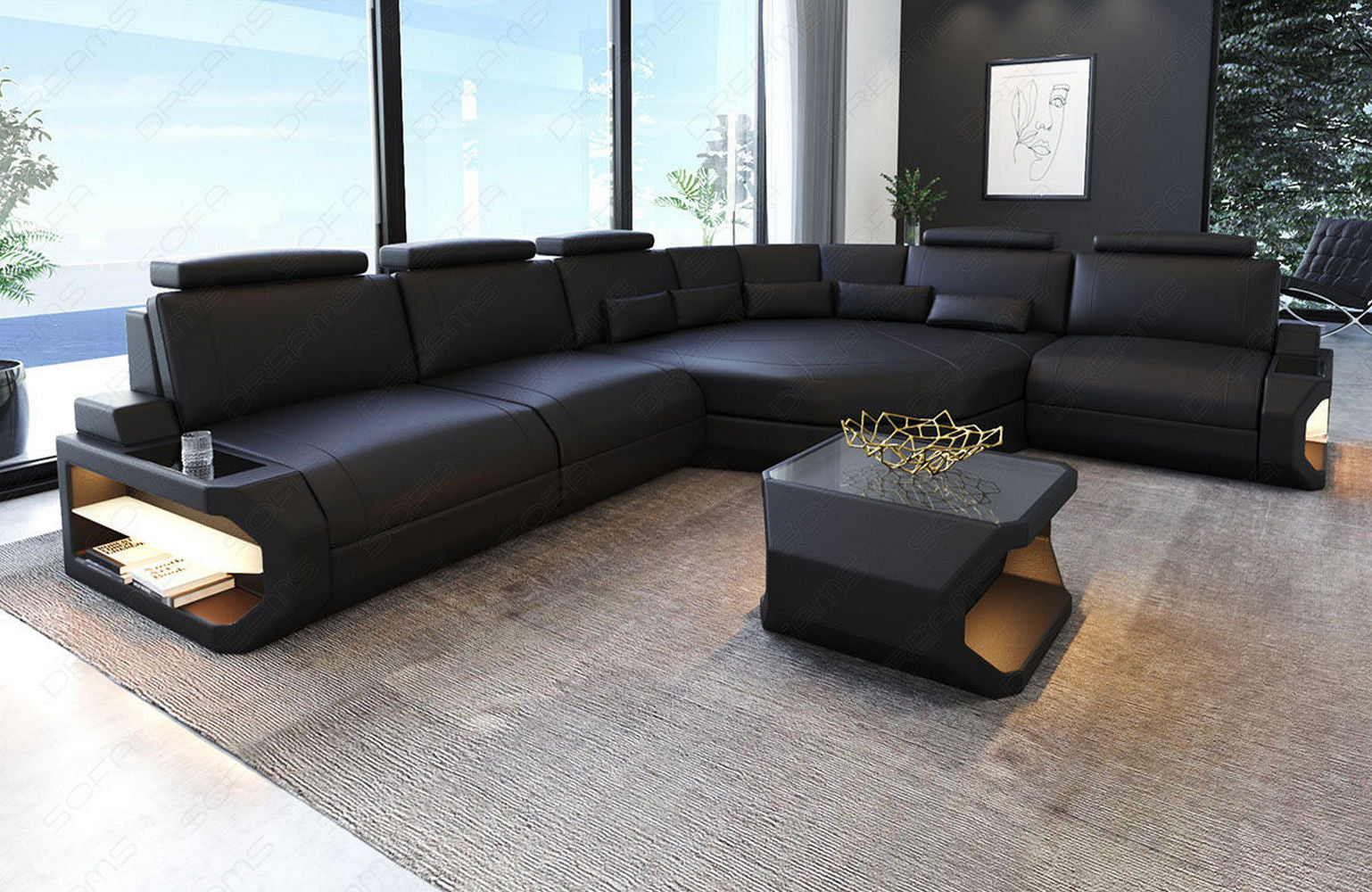 Ecksofa Asti – Leder für höchsten Komfort