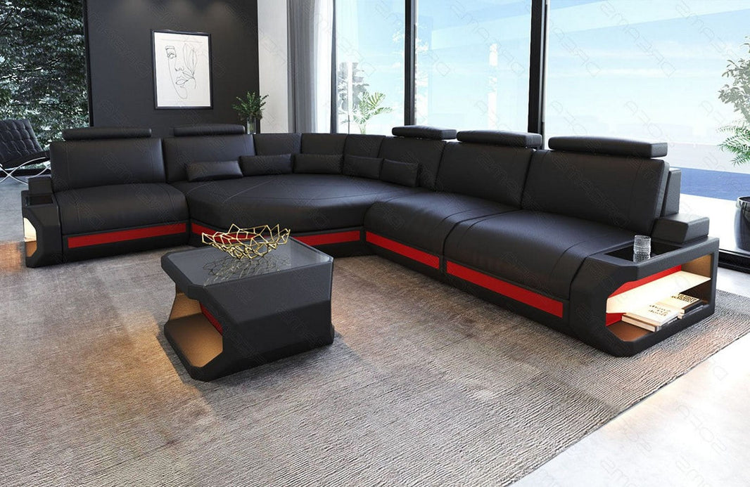 Couch Asti Hochsten L Form in Leder
