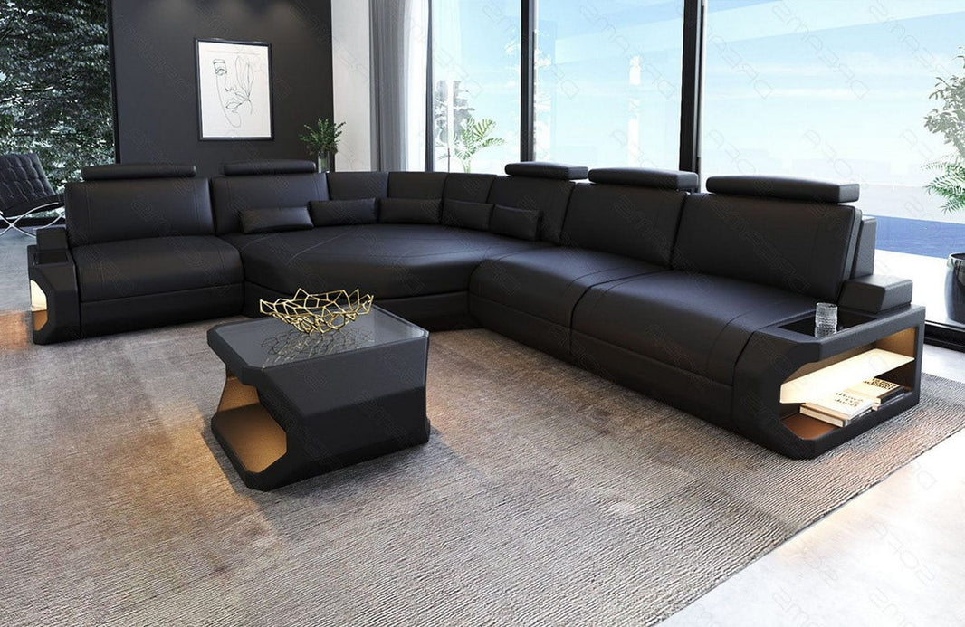 Couch Asti Hochsten L Form in Leder