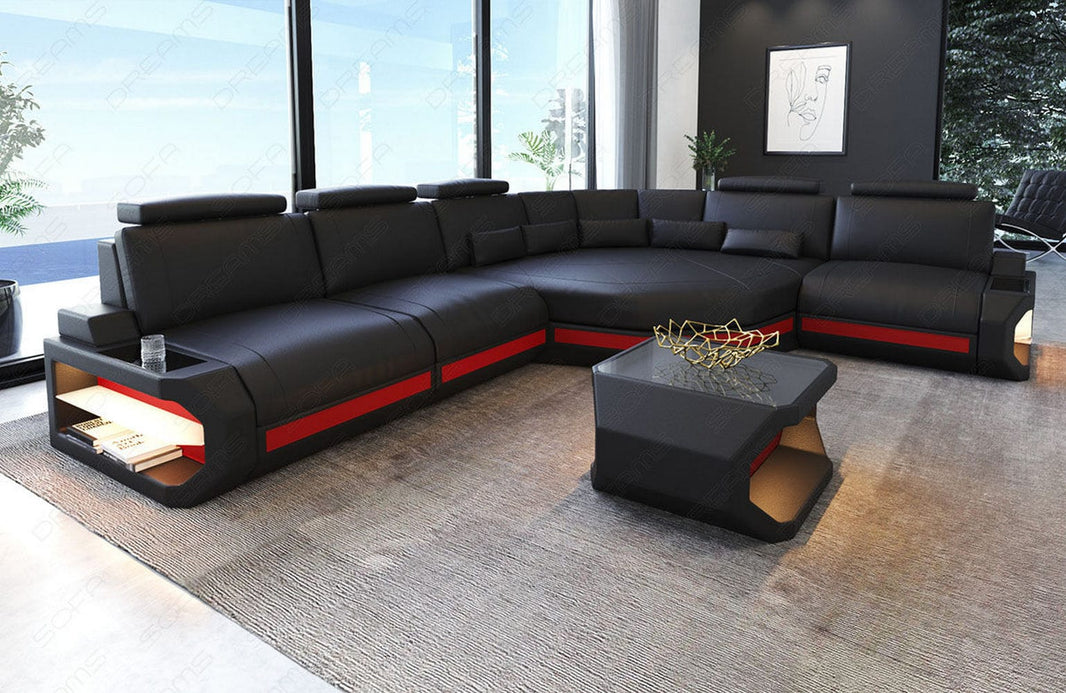 Couch Asti Hochsten L Form in Leder
