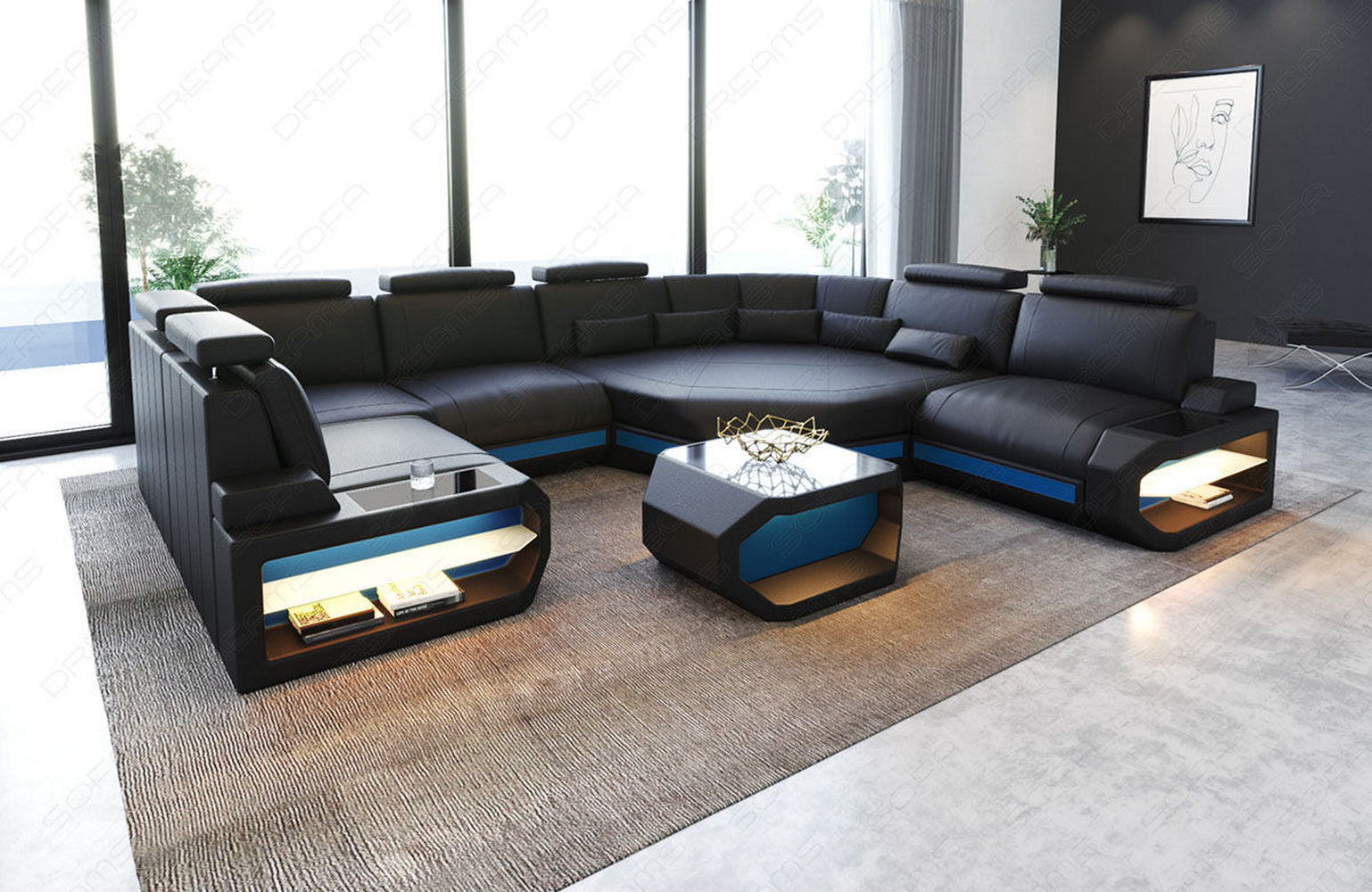 Leder Wohnlandschaft Asti Mini – Modern & Komfortabel