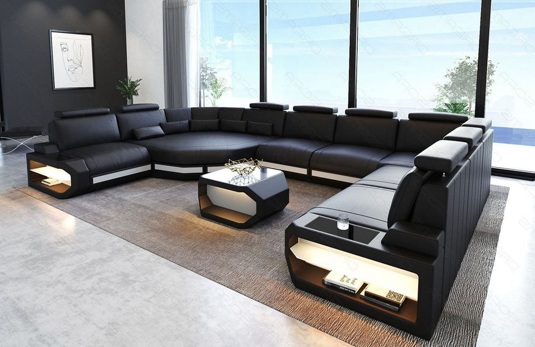 Sofa Asti U-Form in Leder