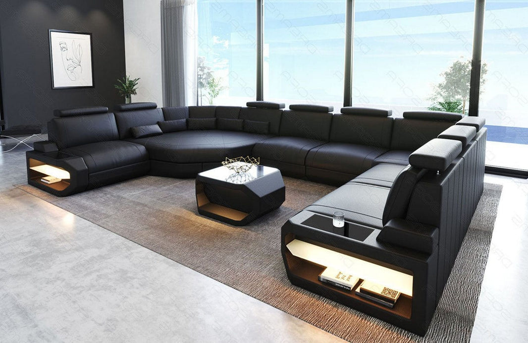 Sofa Asti U-Form in Leder